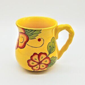 Temptations Poppy Passion Yellow Floral Ceramic Mug